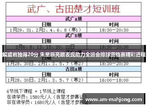 解盛岩独得20分 朱星辰亮眼表现助力全运会排球资格赛精彩进程 解盛岩独得20分 朱星辰亮眼表现助力全运会排球资格赛精彩进程