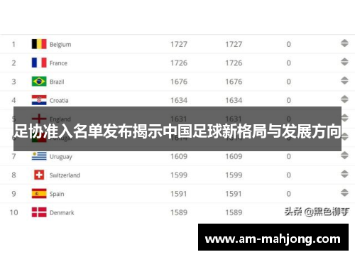 足协准入名单发布揭示中国足球新格局与发展方向